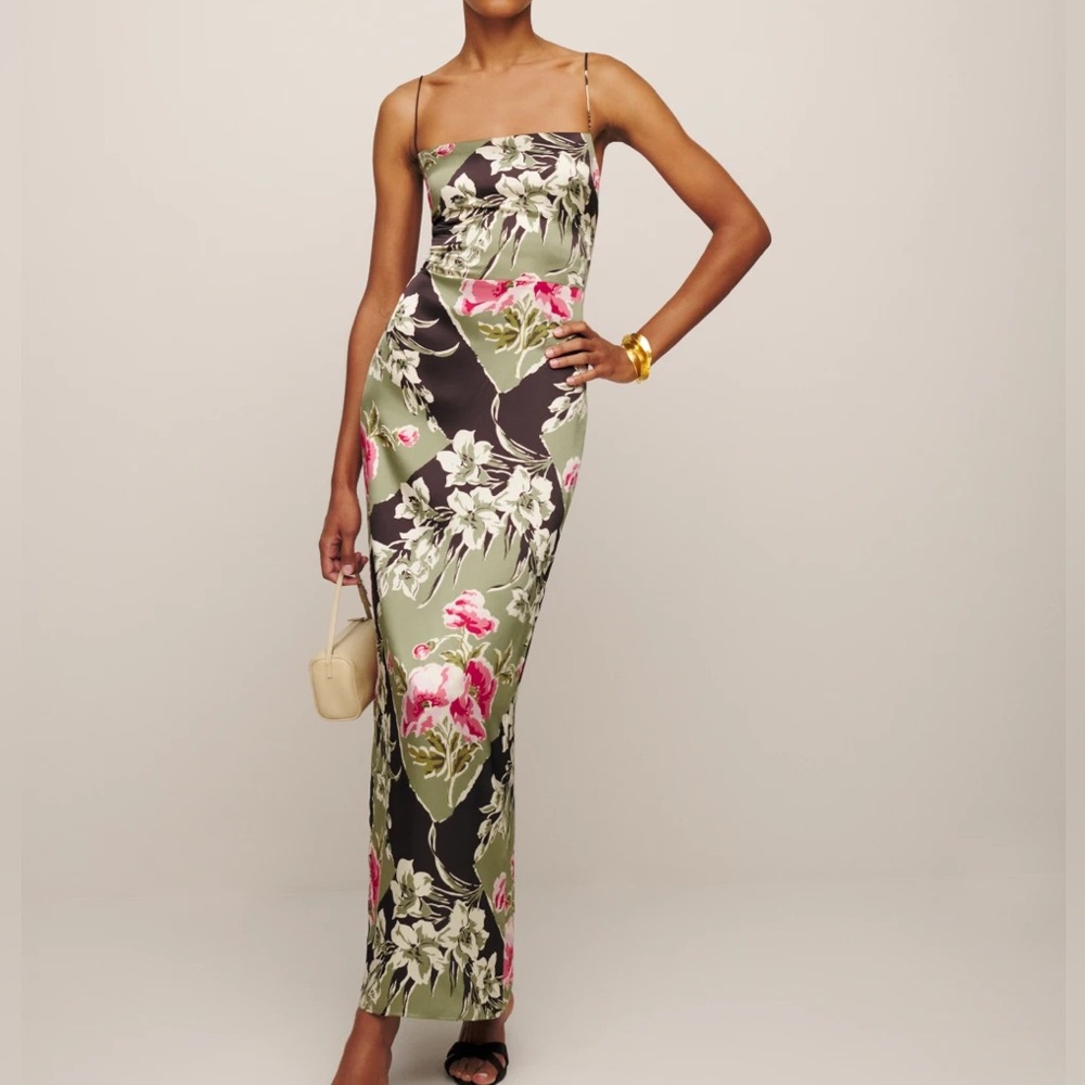 Reformation Frankie Silk Dress in Jalisco